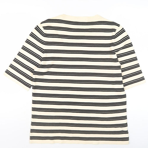 Next Women's Black Striped T-Shirt UK Size 16