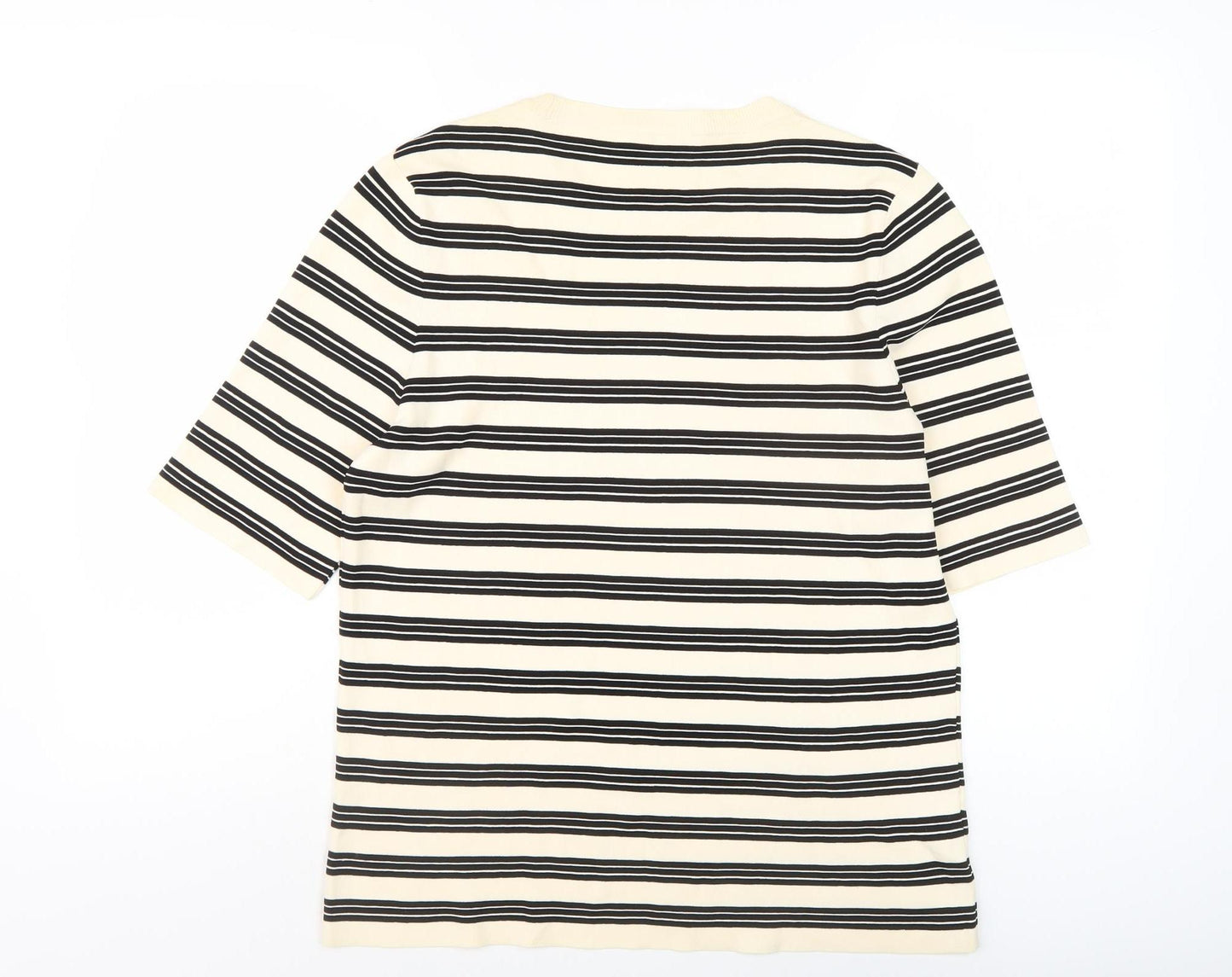 Next Women's Black Striped T-Shirt UK Size 16