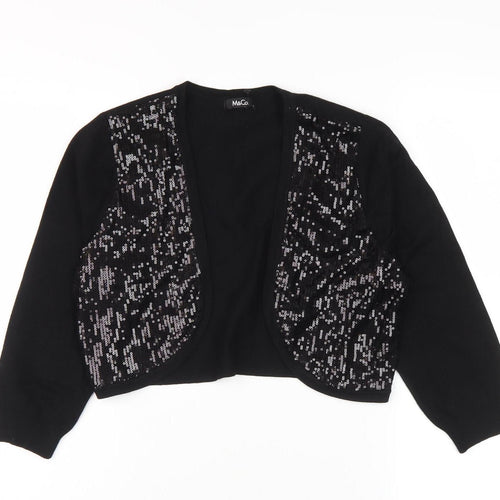 M&Co Women's Black Cardigan UK 12, Sequin Accents
