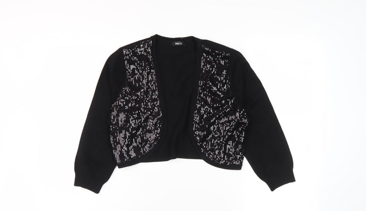 M&Co Women's Black Cardigan UK 12, Sequin Accents