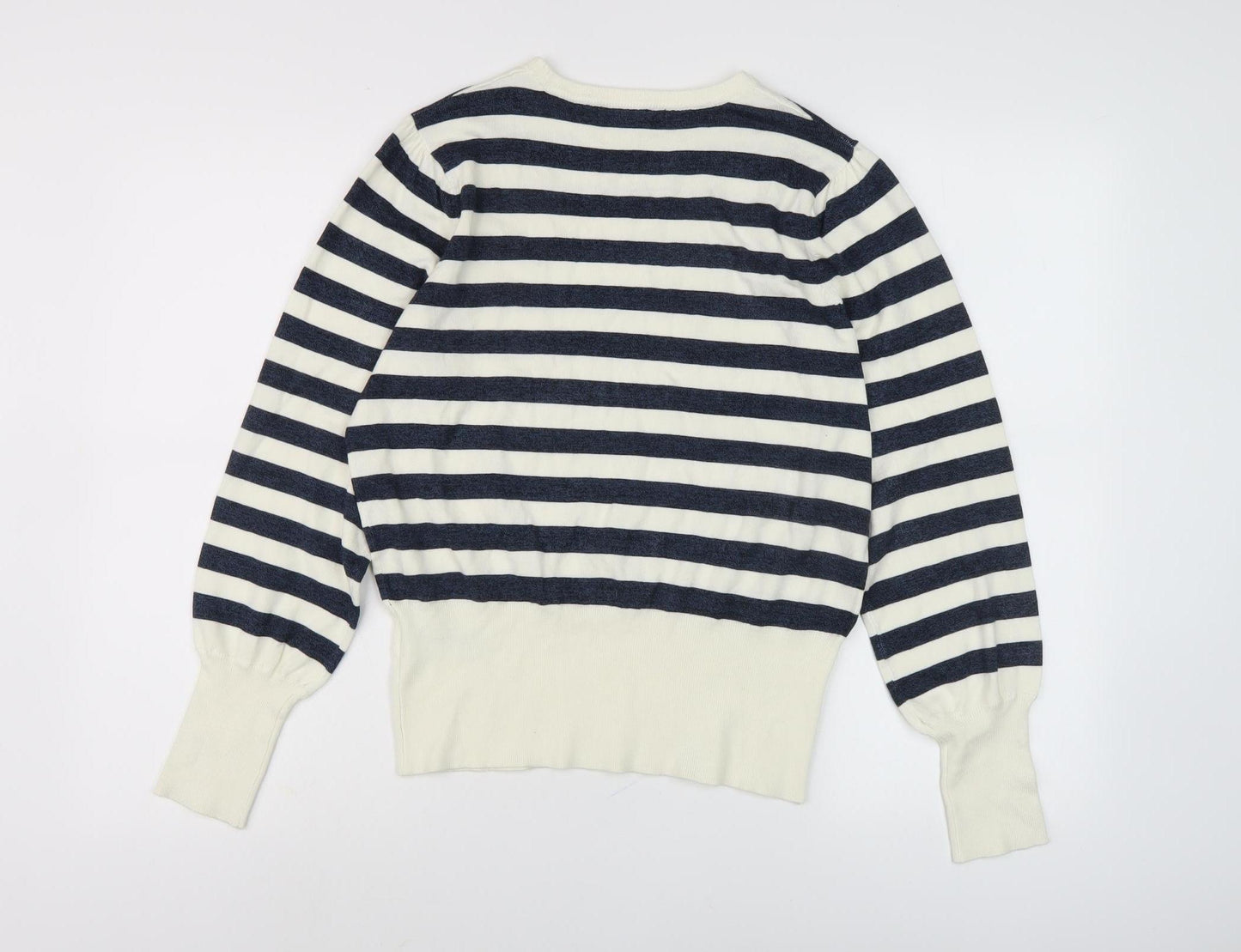 Marks and Spencer Women's Black Striped Pullover Jumper M