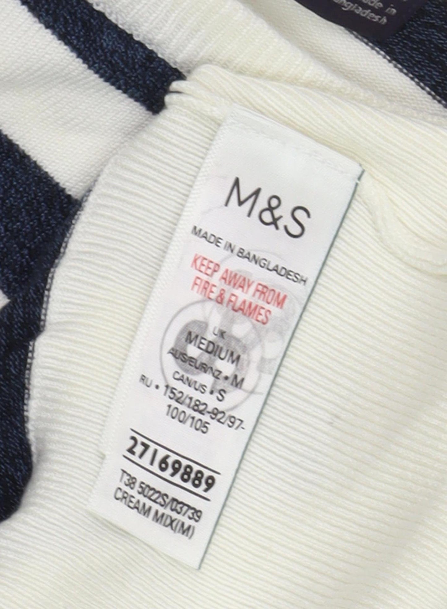 Marks and Spencer Women's Black Striped Pullover Jumper M