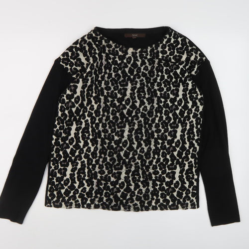 Next Women's Black Animal Print Pullover Jumper - Size 12