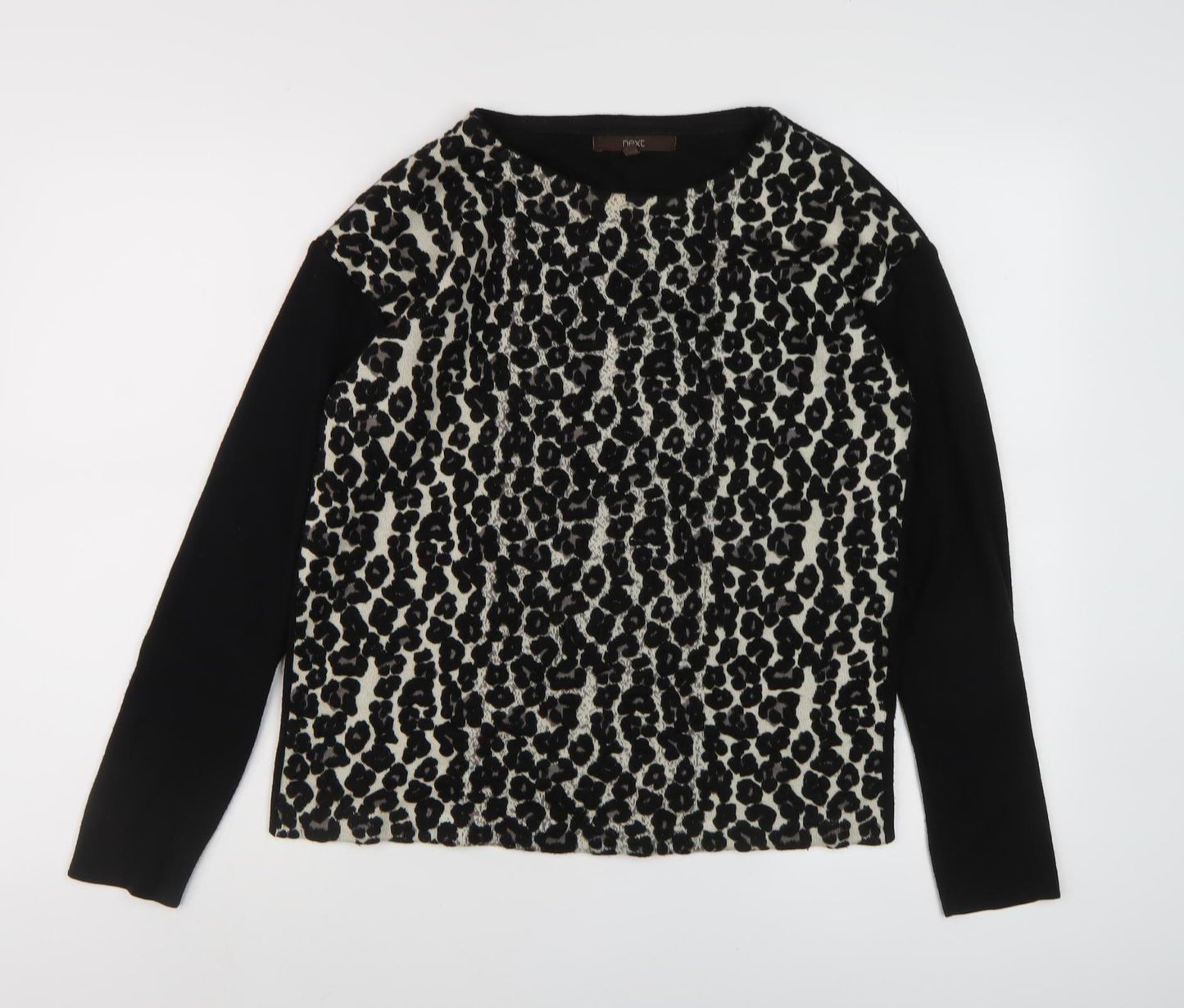 Next Women's Black Animal Print Pullover Jumper - Size 12