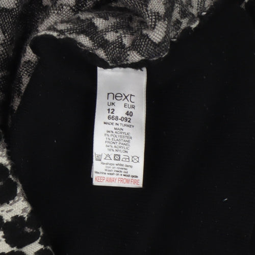 Next Women's Black Animal Print Pullover Jumper - Size 12