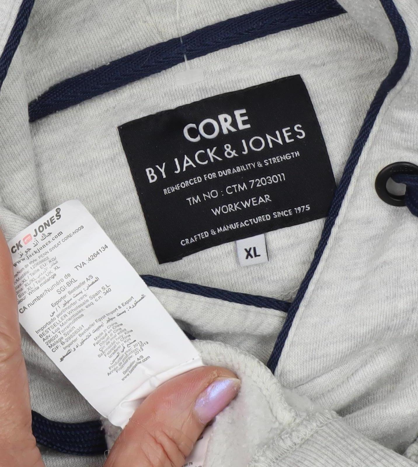 Jack & Jones Men's Grey XL Pullover Hoodie