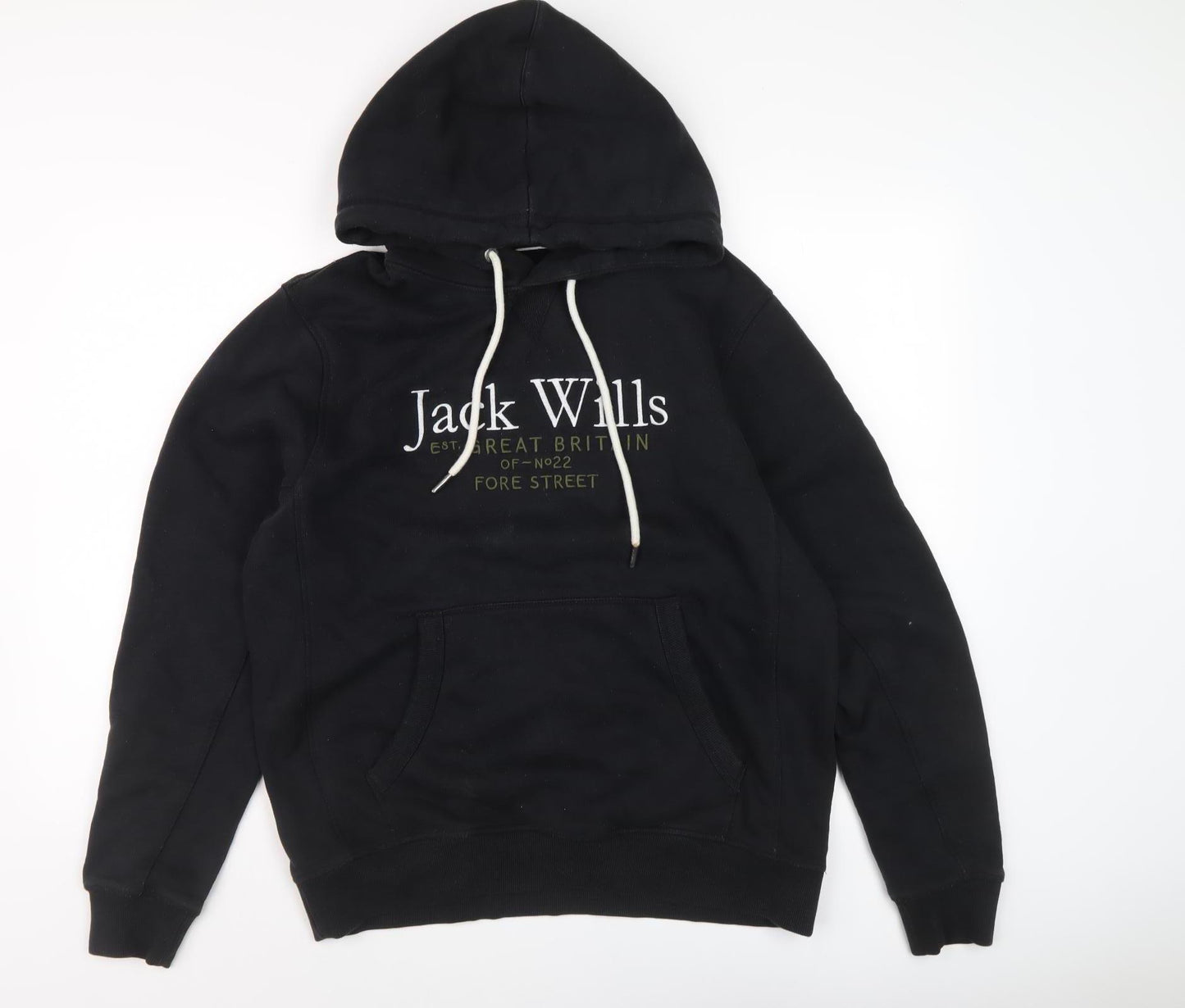 Jack Wills Men's Black Pullover Hoodie - L
