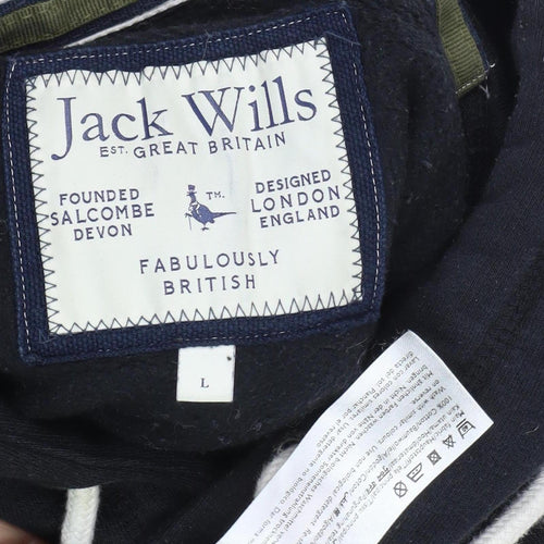 Jack Wills Men's Black Pullover Hoodie - L