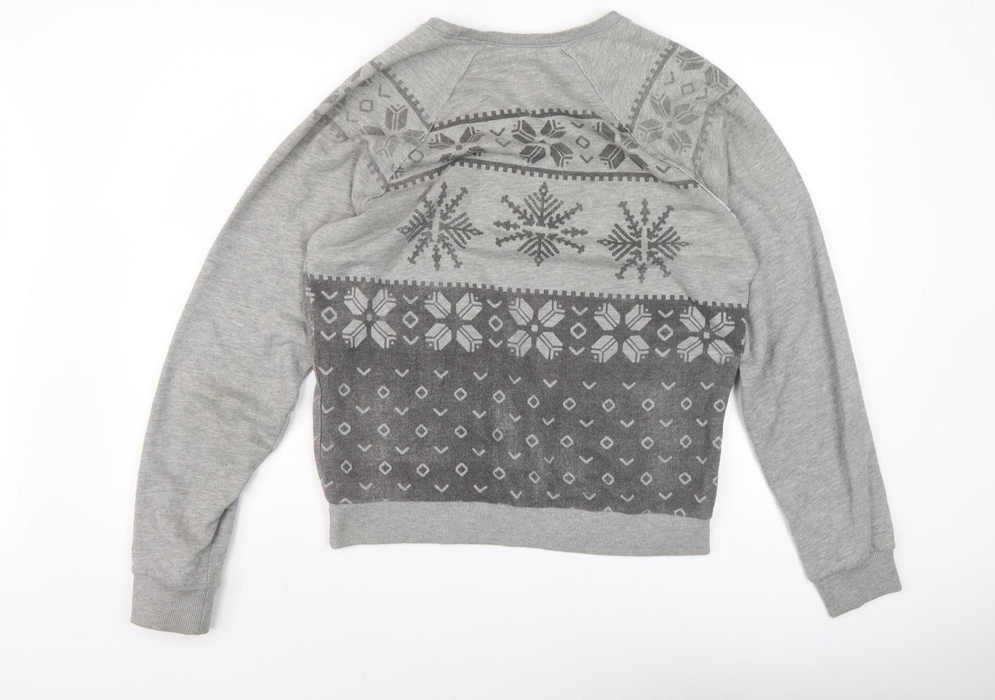 Zara Men's Grey Winter Geometric Pullover Sweatshirt XL