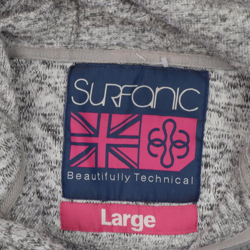 Surfanic Men's Grey Full Zip Hoodie, Large