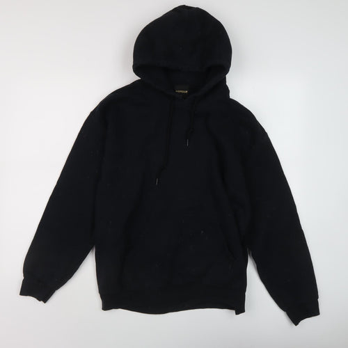 HONOUR Men's Black Graphic Pullover Hoodie, Size S