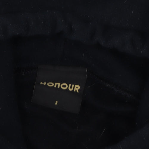 HONOUR Men's Black Graphic Pullover Hoodie, Size S
