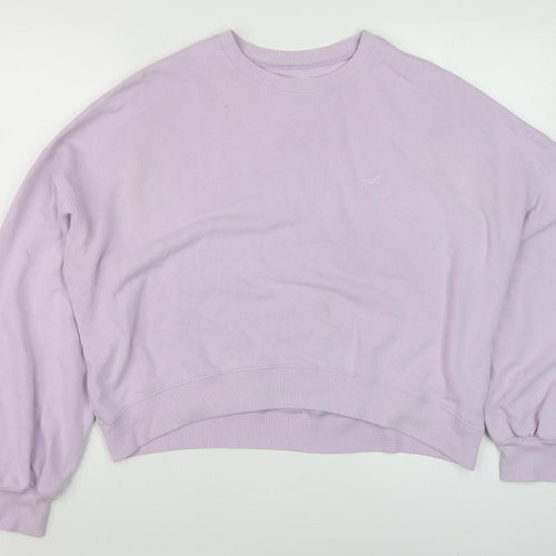 Hollister Women's Purple Crew Neck Sweatshirt S