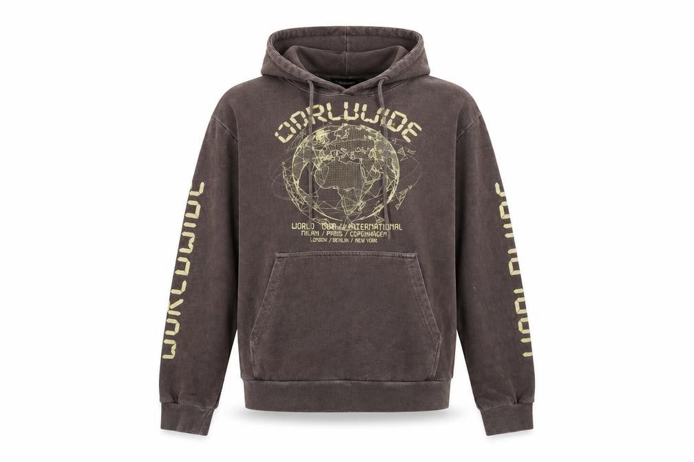 Front view of PRETTYLITTLETHING Women’s Brown Pullover Hoodie, size S