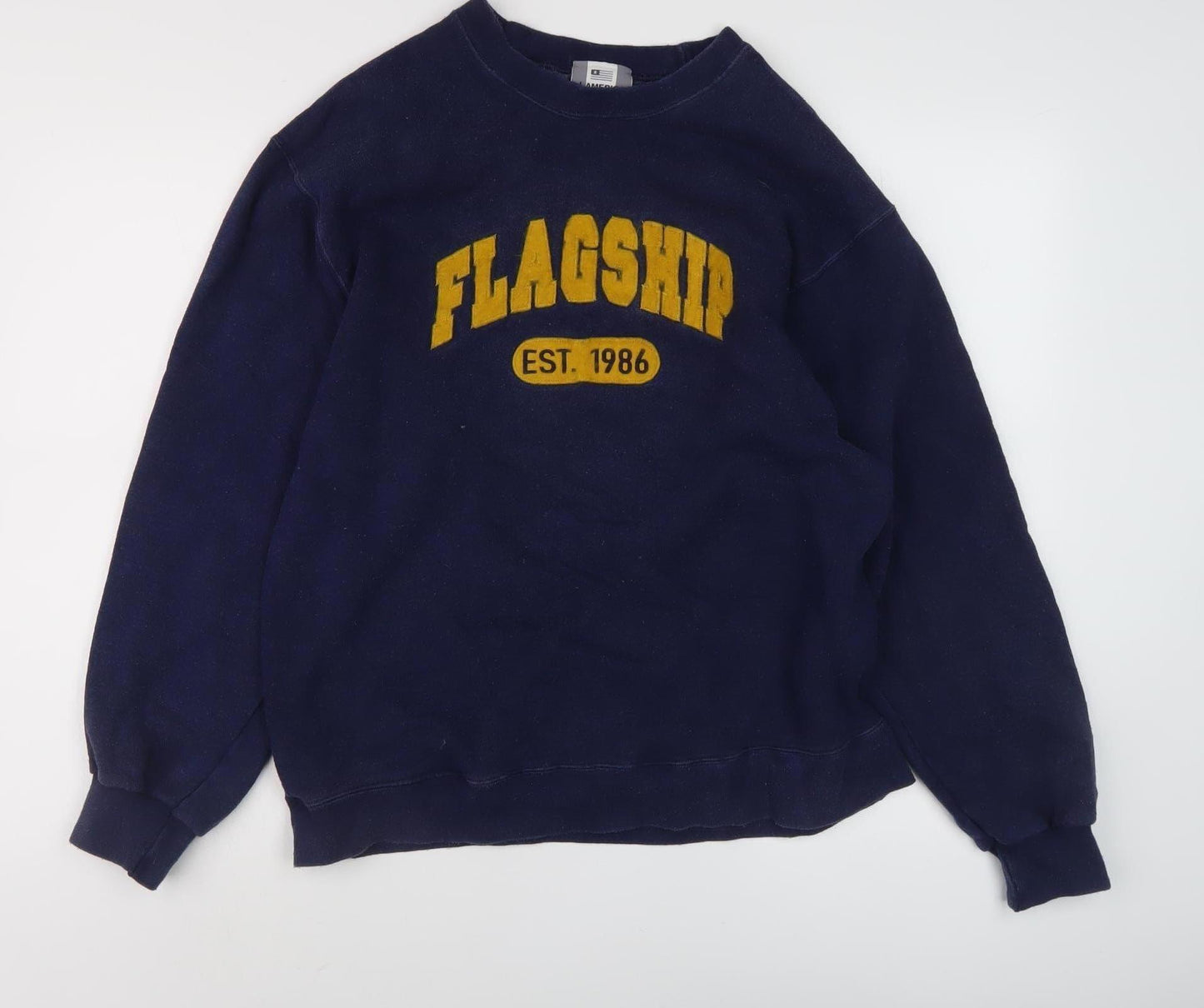 J. America Men's Blue Graphic Pullover Sweatshirt L