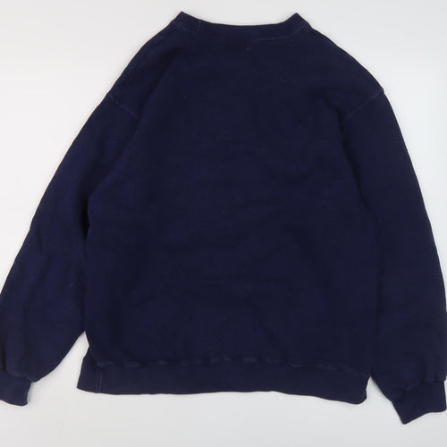 J. America Men's Blue Graphic Pullover Sweatshirt L