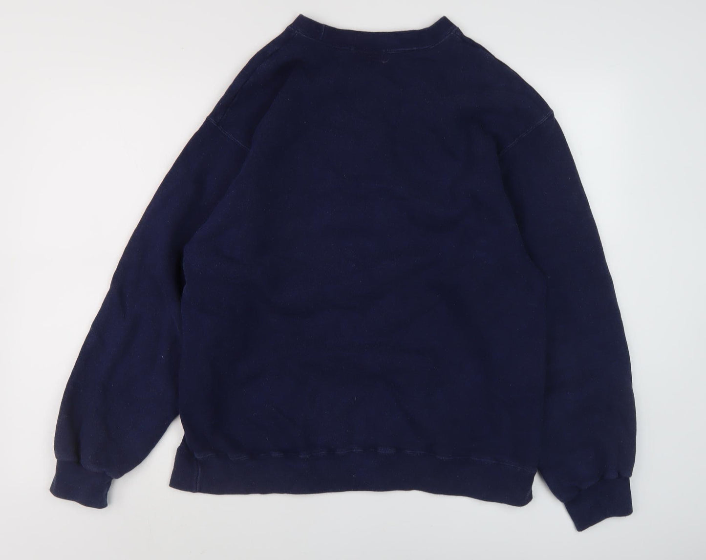 J. America Men's Blue Graphic Pullover Sweatshirt L