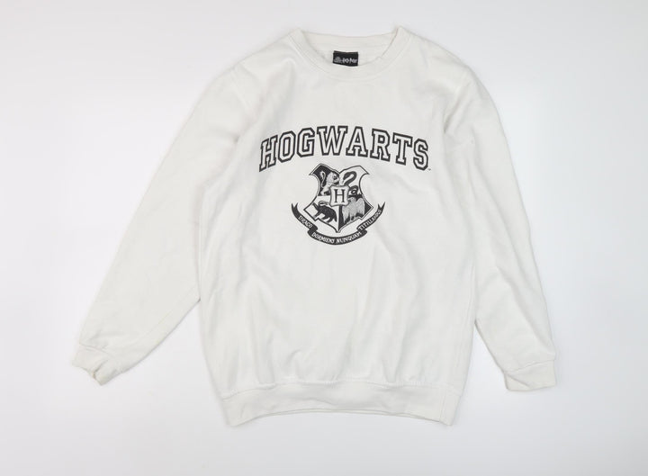 In The Style Women's White Hogwarts Pullover Sweatshirt Size 6