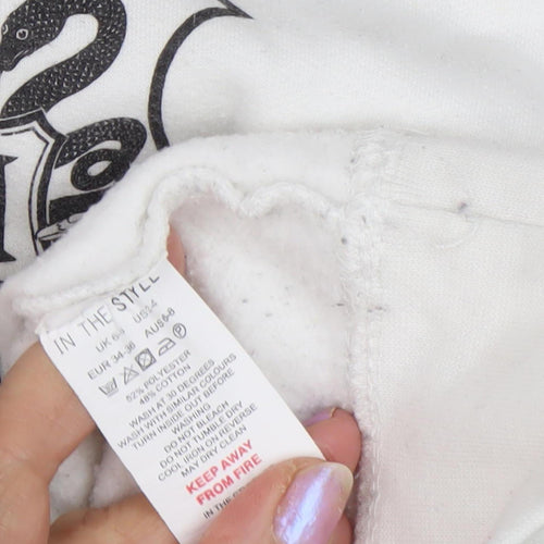 In The Style Women's White Hogwarts Pullover Sweatshirt Size 6