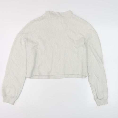 Gildan Women's White XS Mock Neck Fleece Sweatshirt