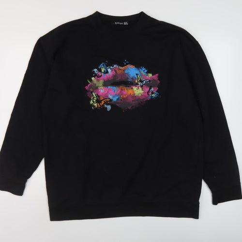 Boohoo Women's Black Plus Graphic Sweatshirt Size 20