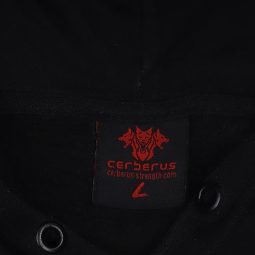 Cerberus Men's Black Pullover Logo Hoodie L