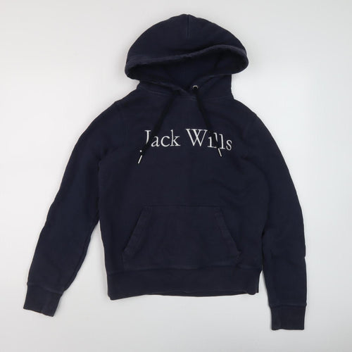 Jack Wills Women's Blue Pullover Hoodie - Size 8