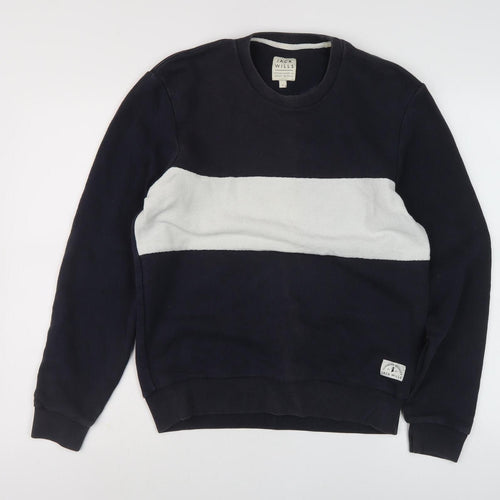Jack Wills Men's Black/White Pullover Sweatshirt S