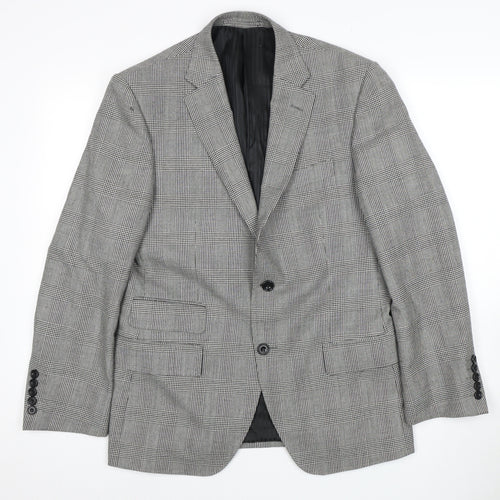 Marks and Spencer Men's Black White Check Blazer 38S