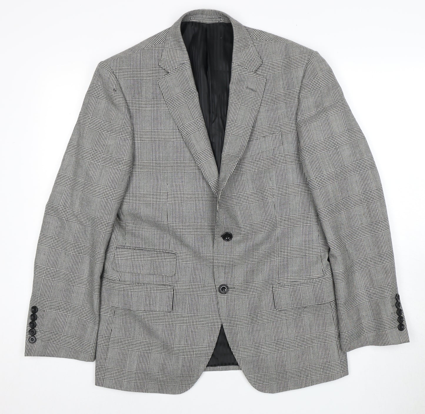 Marks and Spencer Men's Black White Check Blazer 38S