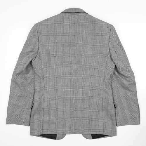Marks and Spencer Men's Black White Check Blazer 38S