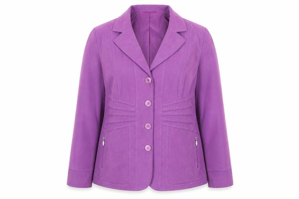 Front view of Kirsten Women's Purple Blazer, size 14