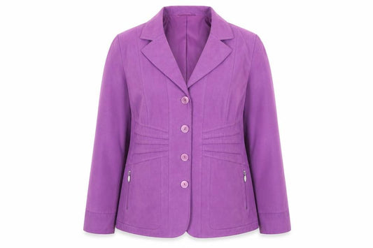 Front view of Kirsten Women's Purple Blazer, size 14