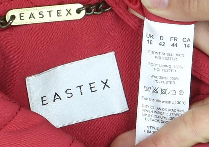 Eastex Women's Red Quilted Jacket Size 16