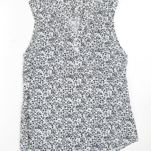 Mountain Warehouse Women's Blue Floral Blouse Size 8