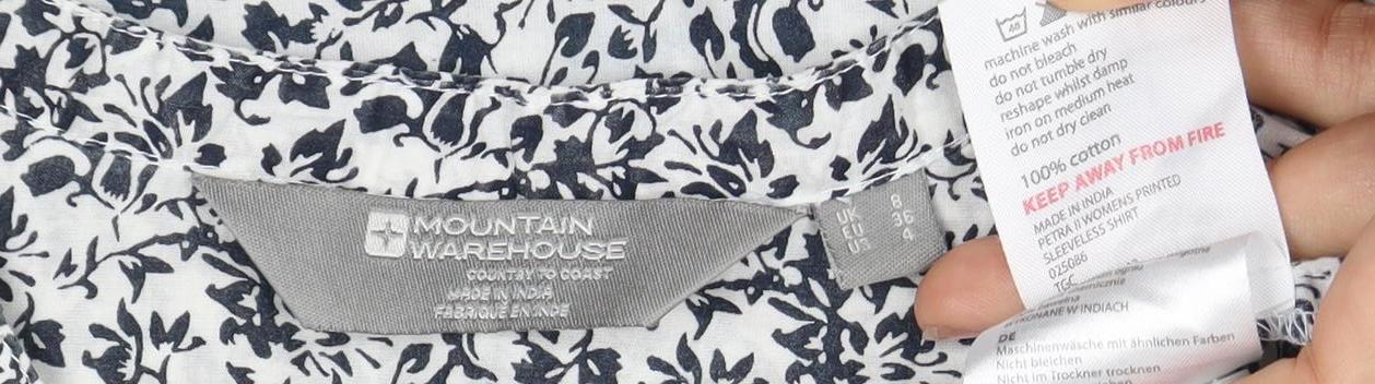 Mountain Warehouse Women's Blue Floral Blouse Size 8