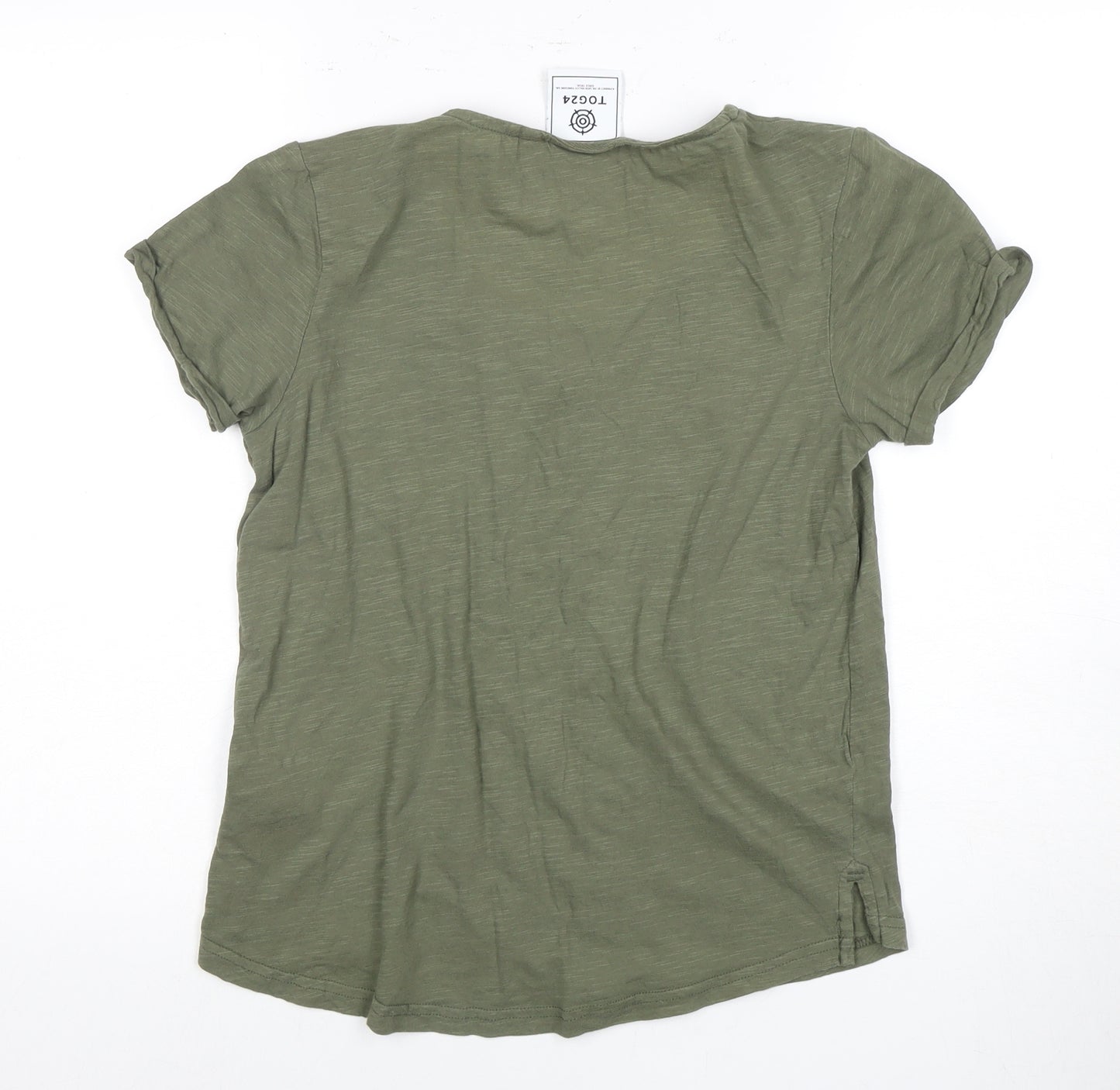 TOG24 Women's Green Button-Up Top Short Sleeve Size 8