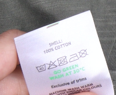 TOG24 Women's Green Button-Up Top Short Sleeve Size 8