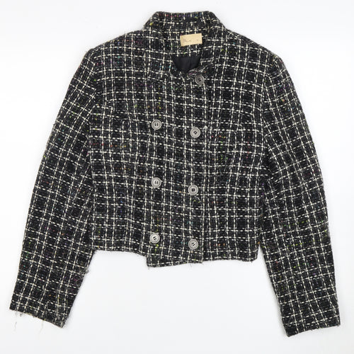 BHS Women's Multicoloured Tweed Jacket, Size 12 - Classic Style
