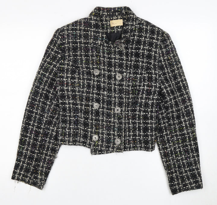 BHS Women's Multicoloured Tweed Jacket, Size 12 - Classic Style