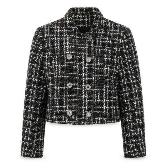 Front view of BHS Women's Multicoloured Tweed Jacket, size 12, - Classic Style