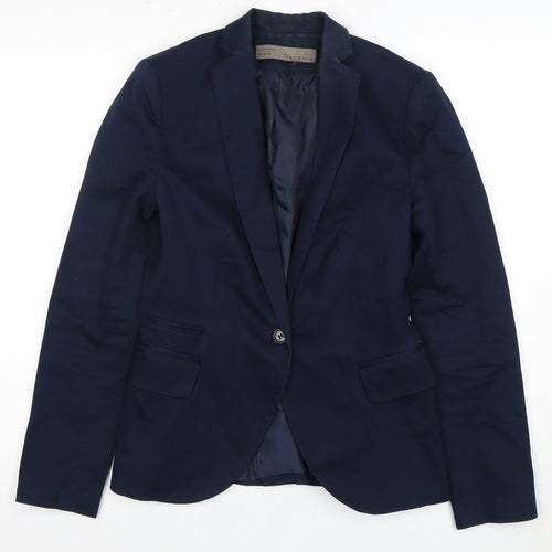 Zara Basic Women's Blue Blazer Size 8 Regular Fit