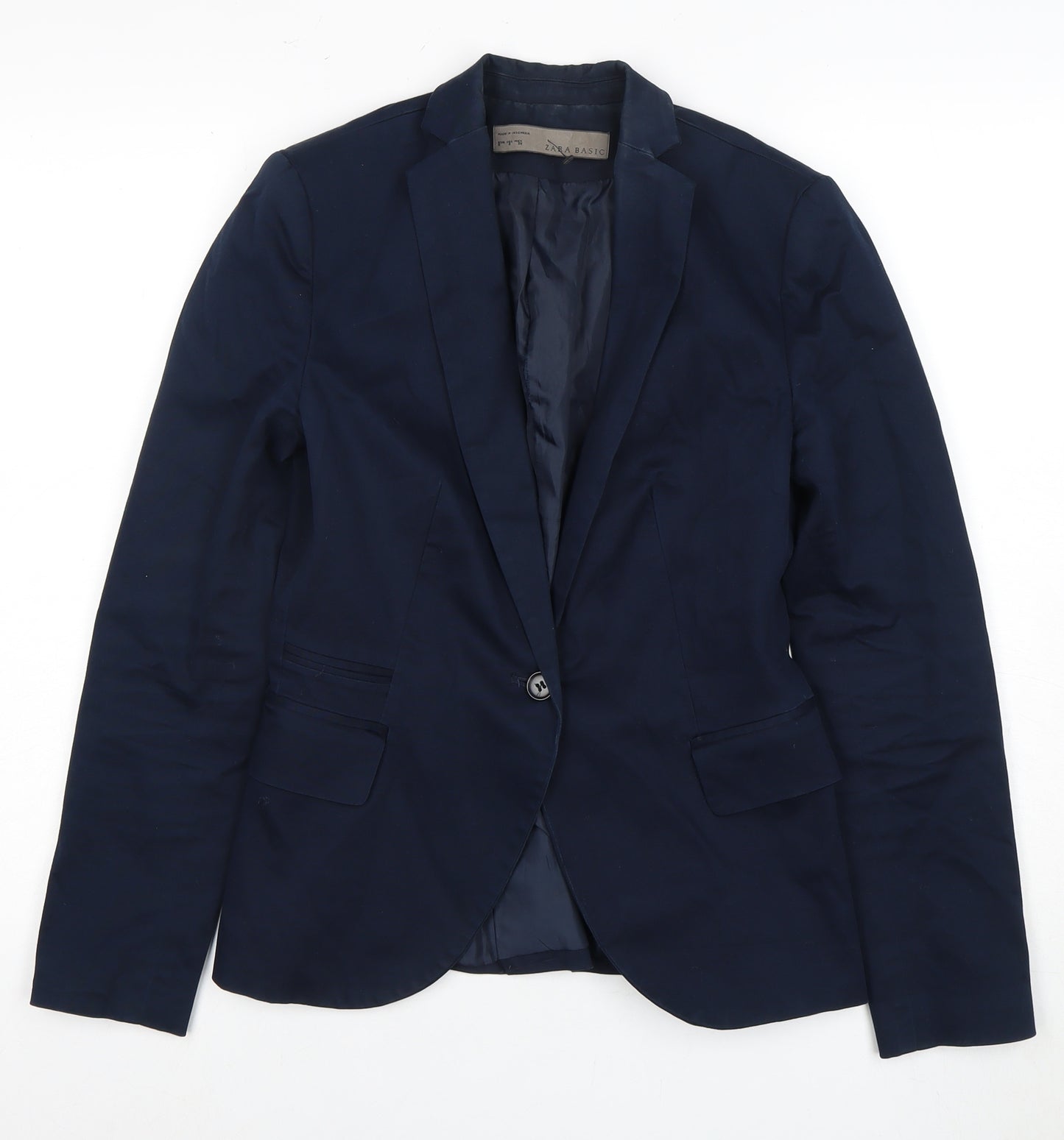 Zara Basic Women's Blue Blazer Size 8 Regular Fit
