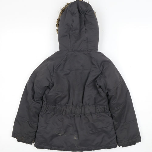Fat Face Girls Black Mid-Length Puffer Jacket M