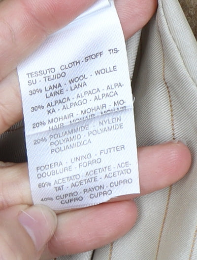 Marella Women's Beige Wool Blend Pea Coat, Size 4, Elegant & Warm