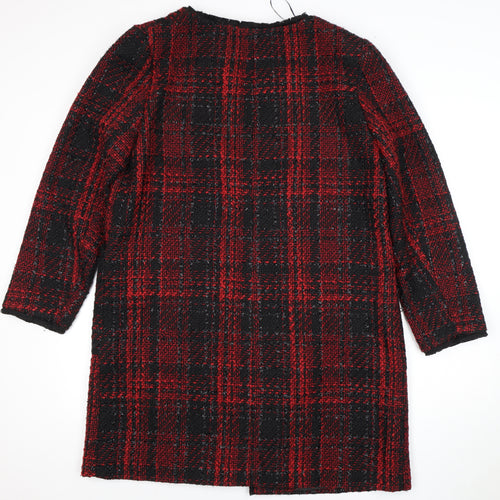 WoolenWear Women's Red Plaid Coat, Size 18