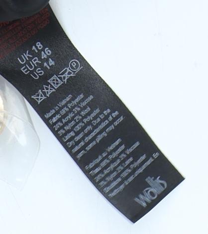 WoolenWear Women's Red Plaid Coat, Size 18