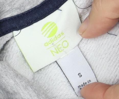 Adidas Men's Grey & Blue 1/4 Zip Hoodie, Size S