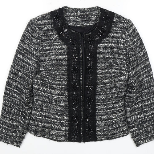 East Women's Black Boucle Jacket Size 10