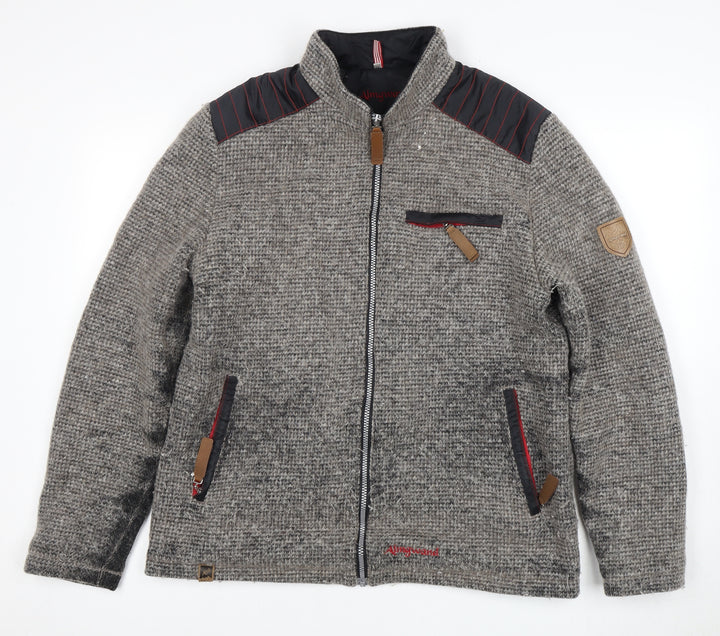 Almgwand Men's Grey Wool Blend Jacket, Size 36